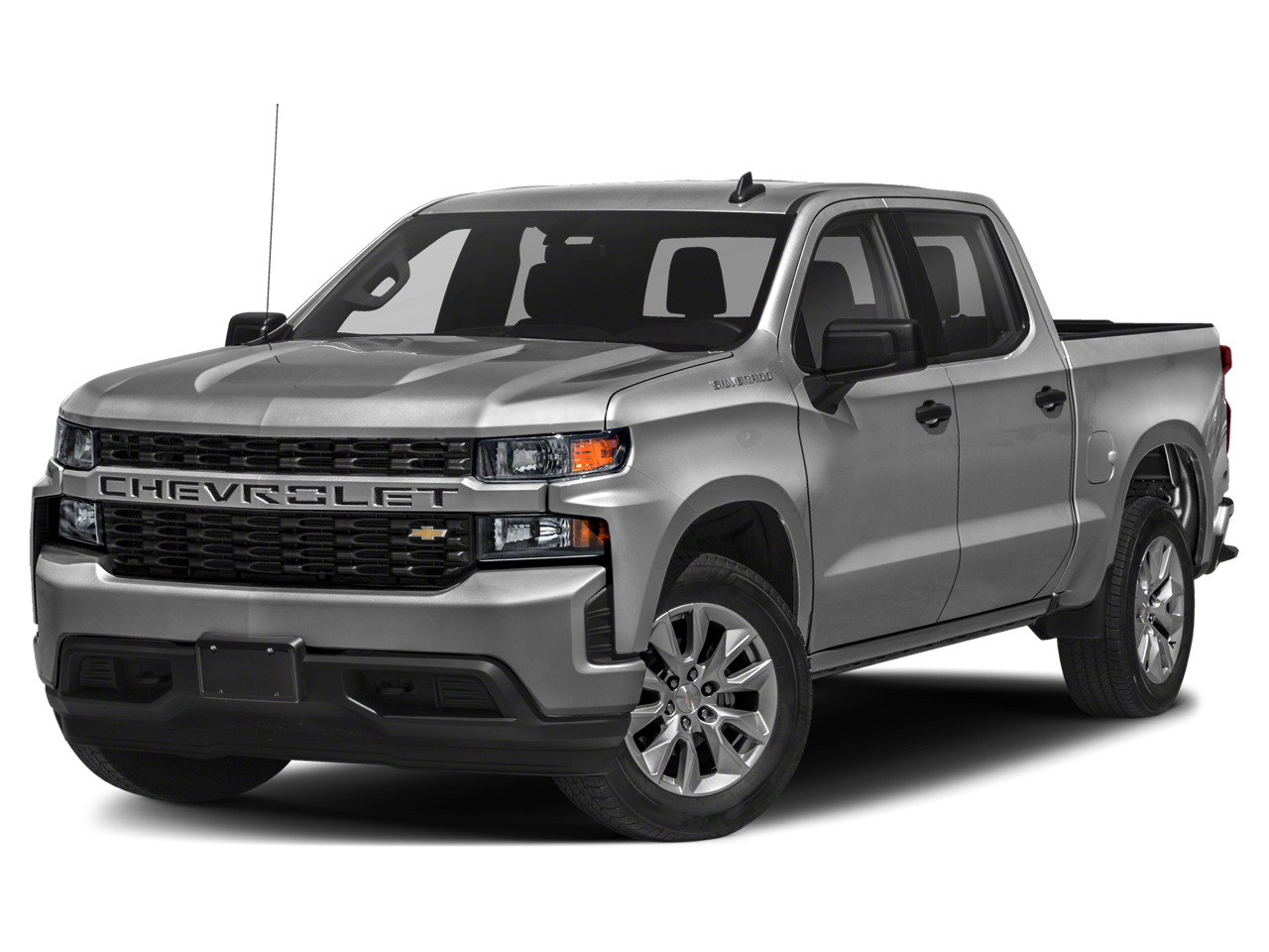 2021 Chevrolet Silverado 1500 Custom in Black — front three-quarter view