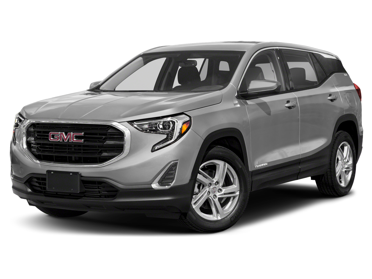 2021 GMC Terrain SLE in Summit White — front three-quarter view