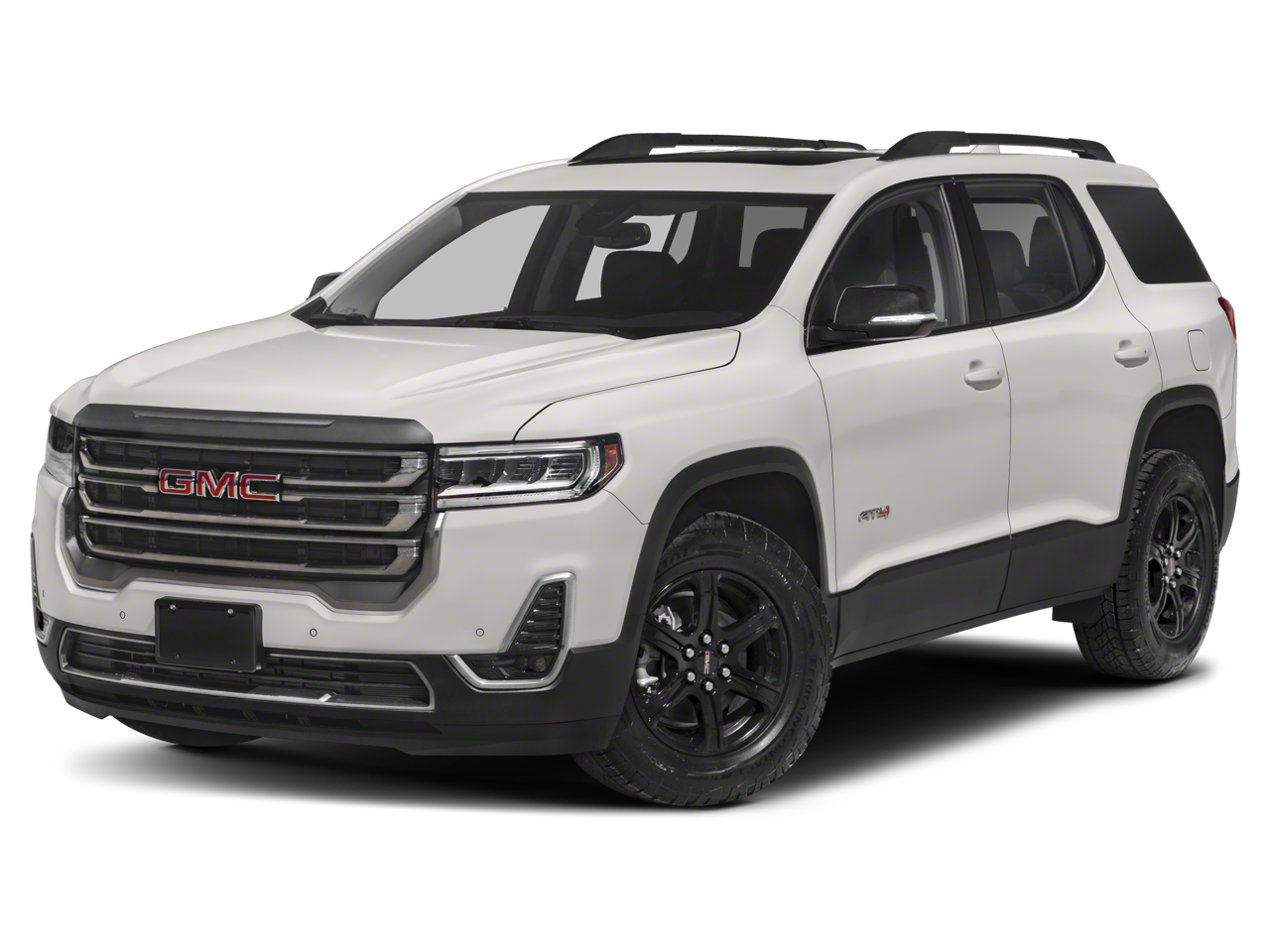 2023 GMC Acadia AT4 in Ebony Twilight Metallic — front three-quarter view