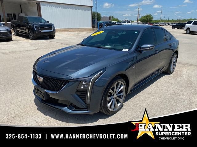 2025 Cadillac CT5 Sport in Deep Space Metallic — front three-quarter view
