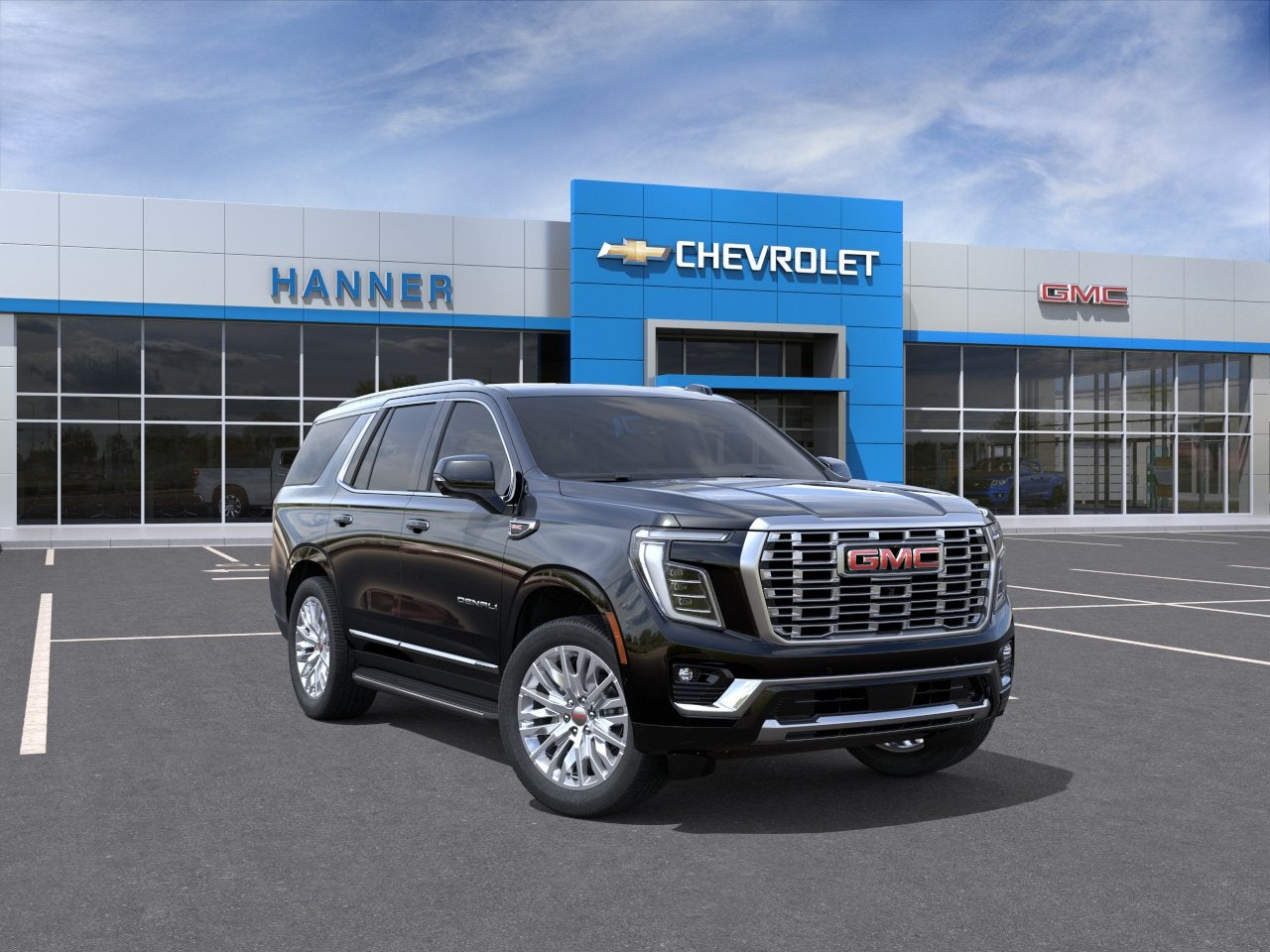 2026 GMC Yukon Denali in Onyx Black — front three-quarter view
