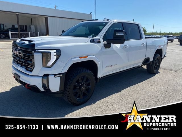 2024 GMC Sierra 2500 HD AT4 in Summit White — front three-quarter view