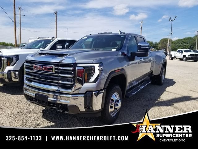 2026 GMC Sierra 3500 HD SLT DRW in Sterling Metallic — front three-quarter view