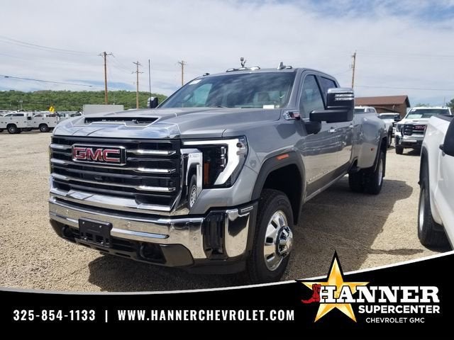 2026 GMC Sierra 3500 HD SLT DRW in Sterling Metallic — front three-quarter view