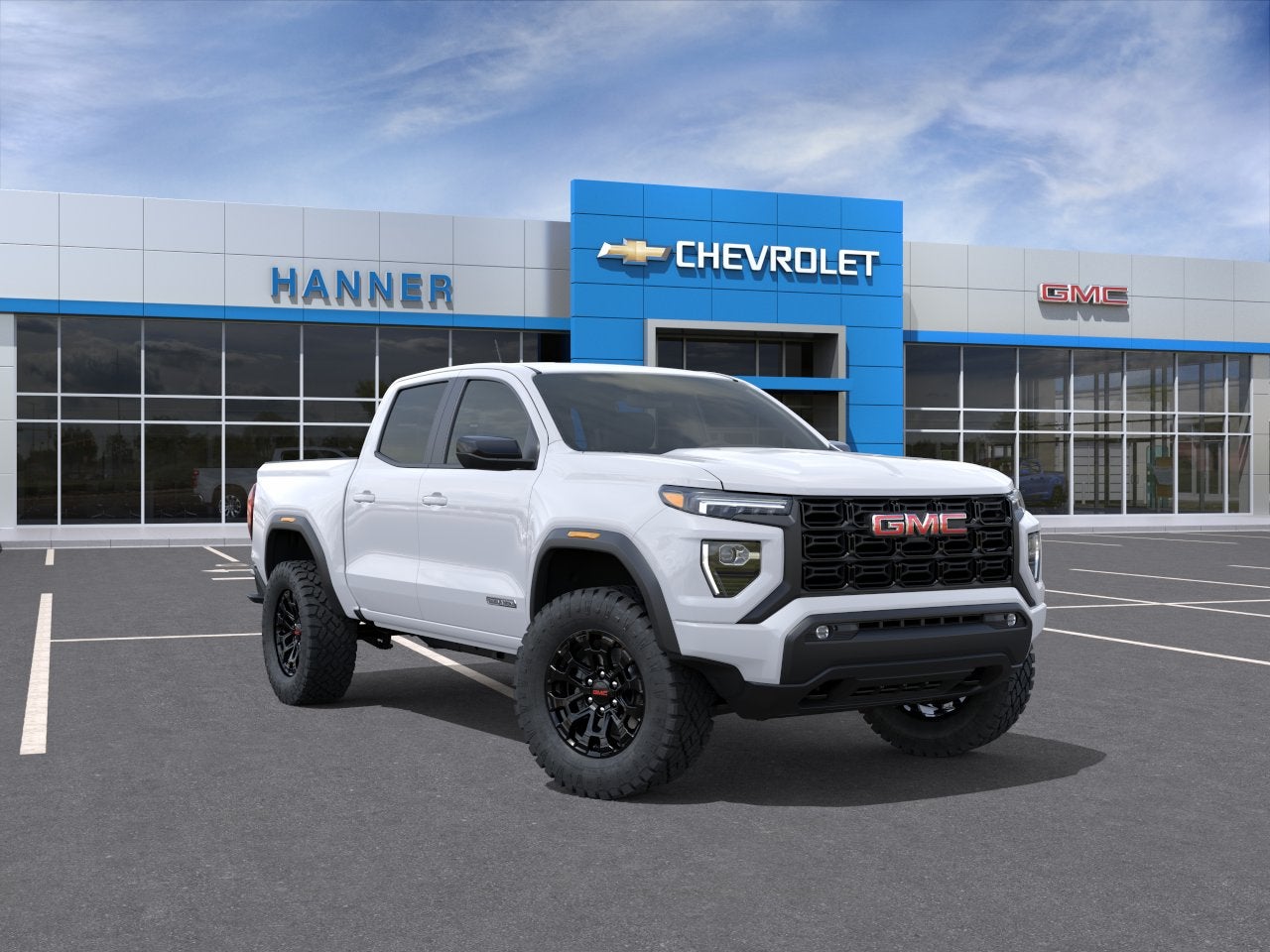 2026 GMC Canyon Elevation in Summit White — front three-quarter view