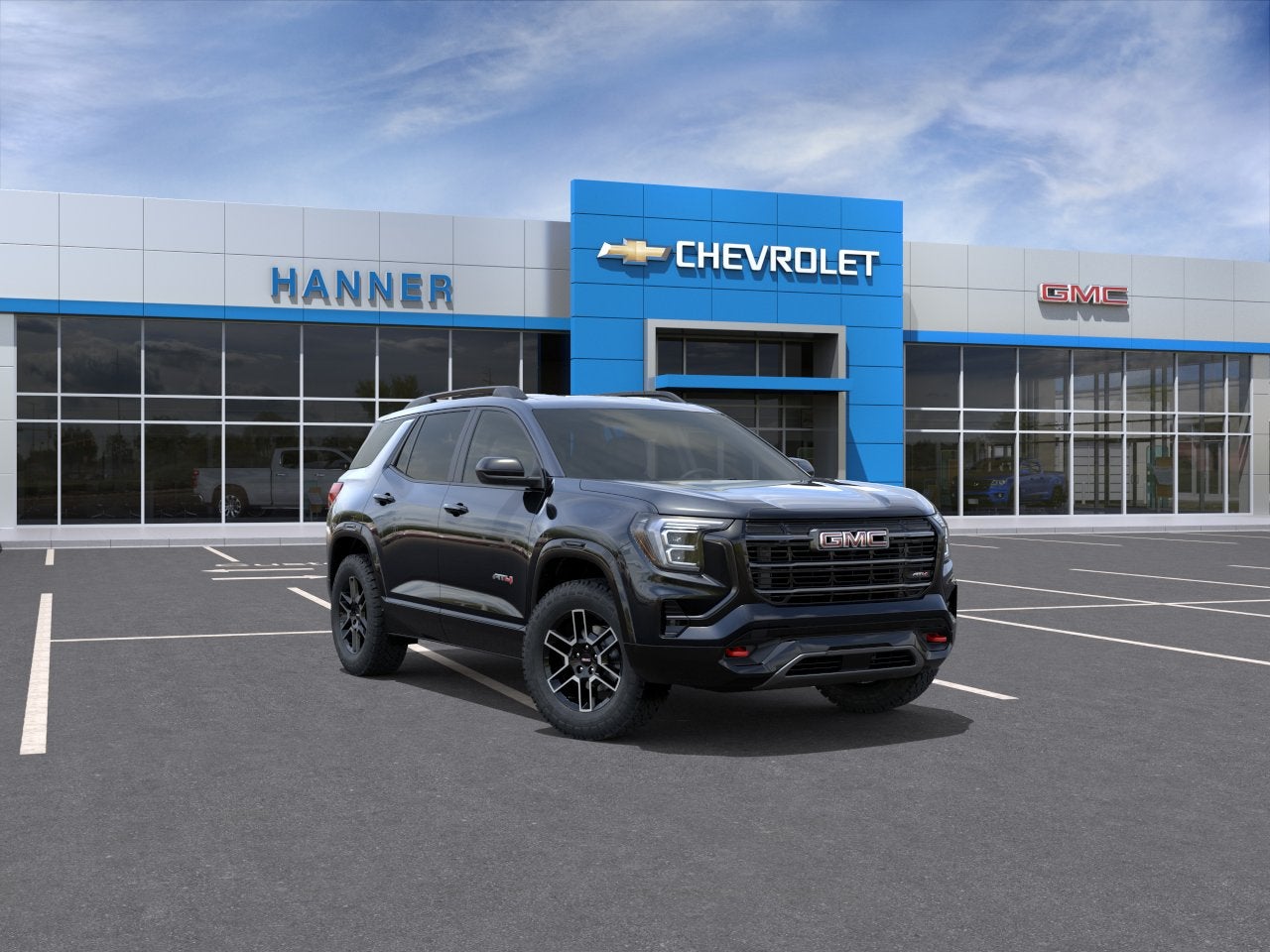 2026 GMC Terrain AT4 in Ebony Twilight Metallic — front three-quarter view