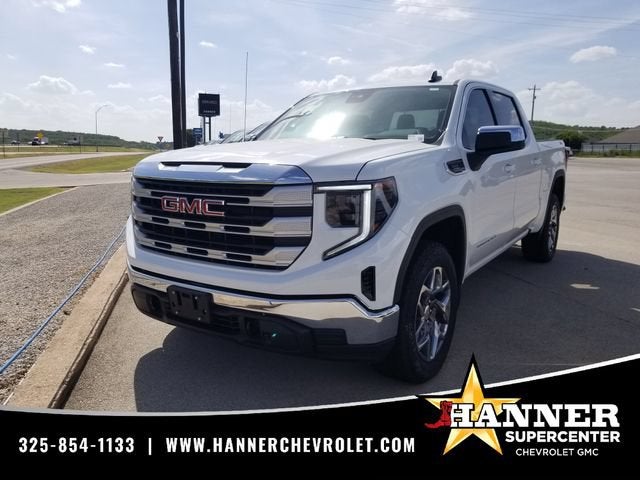 2026 GMC Sierra 1500 SLE in Summit White — front three-quarter view
