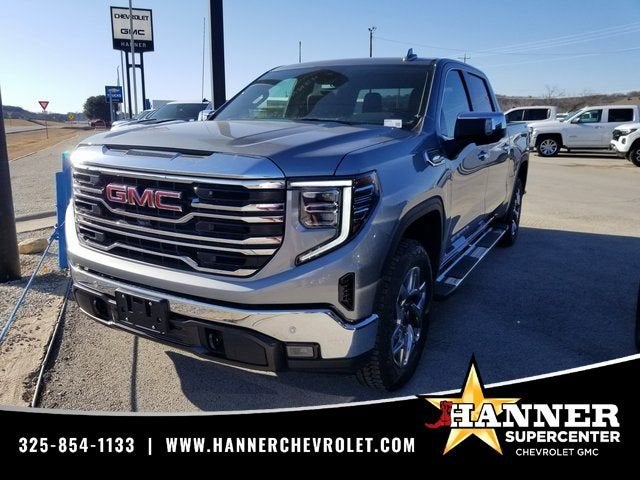 2026 GMC Sierra 1500 SLT in Sterling Metallic — front three-quarter view