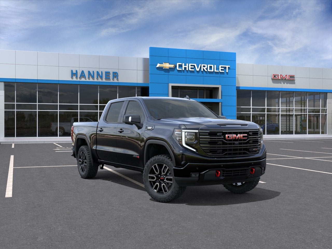 2026 GMC Sierra 1500 AT4 in Onyx Black — front three-quarter view